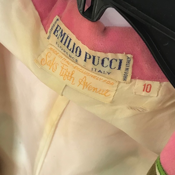 Vintage Emilio Pucci Velvet Jacket Pinks n Green Tulips..🌷 - Picture 4 of 9